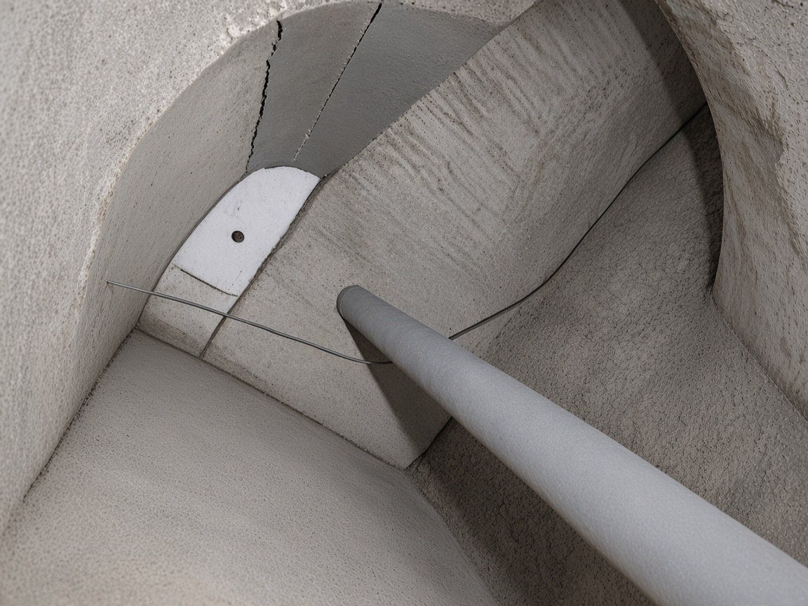 Clean concrete corner after remediation